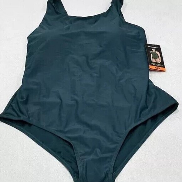 NWT - Eddie Bauer Women's Green One-Piece with UV Protection Swimsuit - Size XXL - Picture 4 of 4